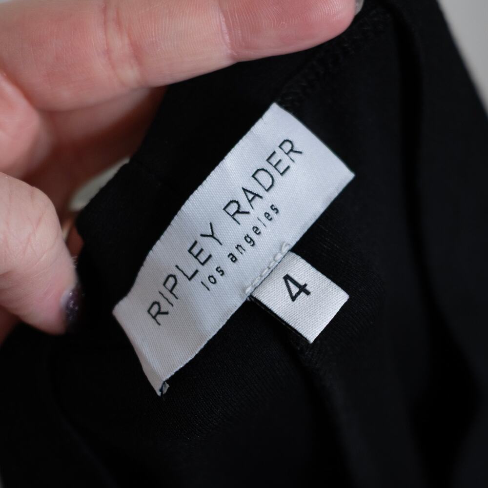 Ripley Rader Ponte Knit Cropped Wide Leg Pant Black High Waist SZ L - Picture 4 of 4